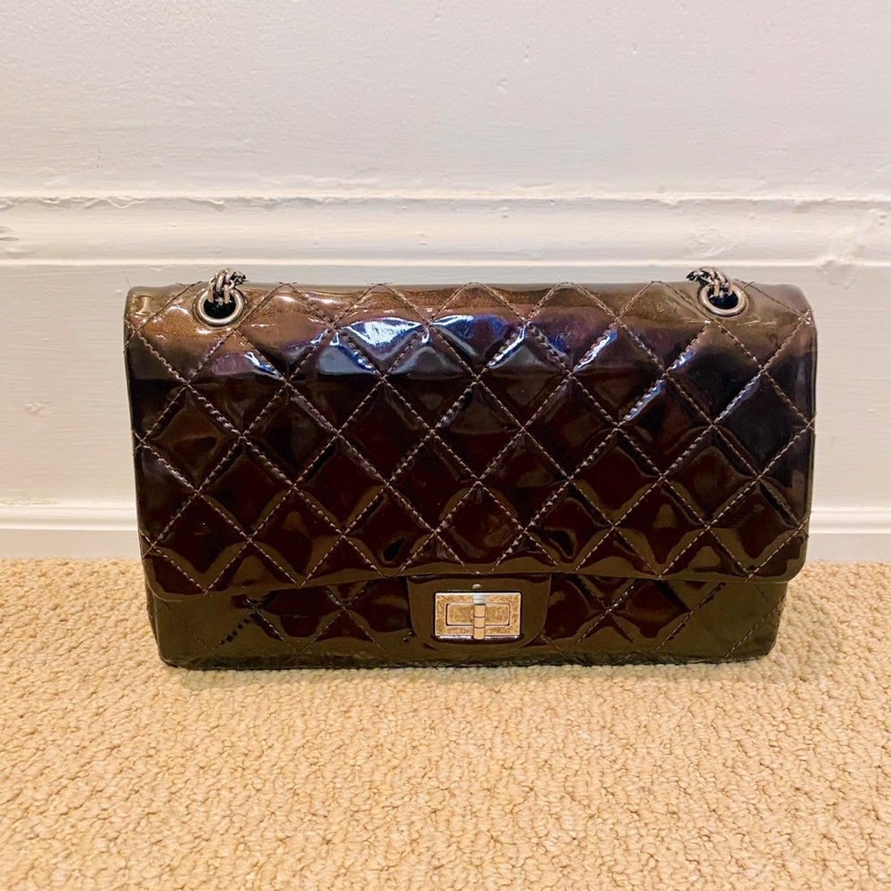 Authentic Chanel 2.55 Reissue double flap in Jumbo size.